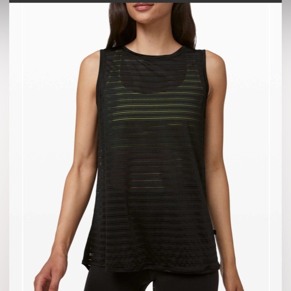 Lululemon Meet Halfway Tank *Striped black size 8 - Picture 3 of 9